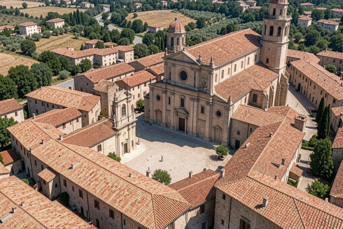 Vista panoramica di Gerace, evidenziando la cattedrale e il castello