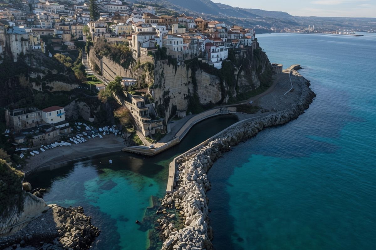 Vista panoramica di Pizzo con il mare sullo sfondo
