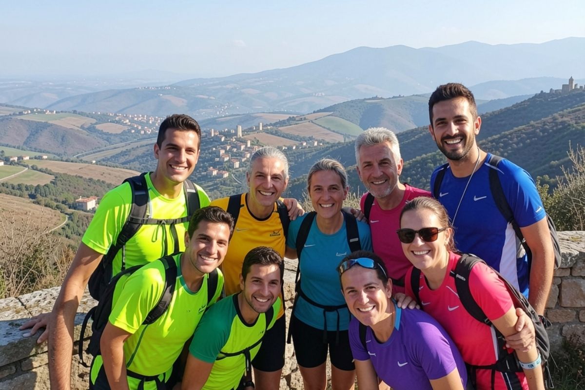Viaggiatori felici in un'escursione a Castrovillari