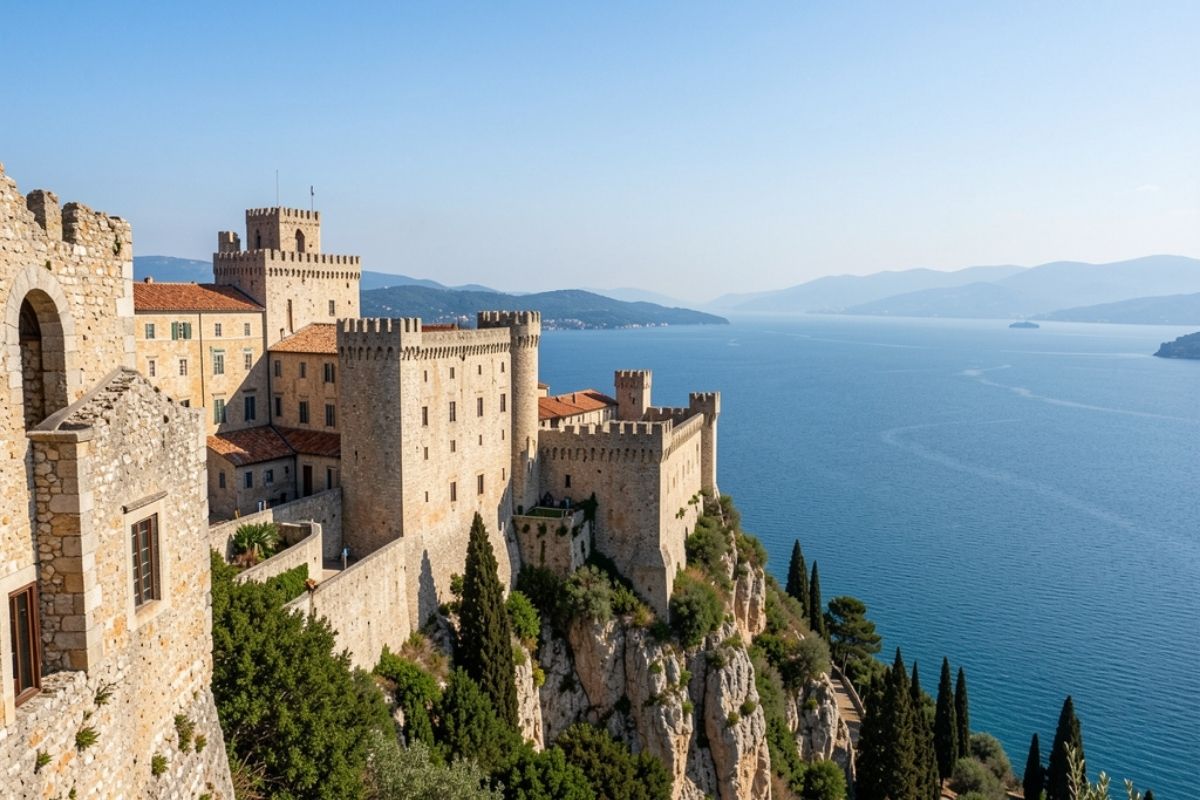 Rocca di Squillace con il castello normanno e vista panoramica